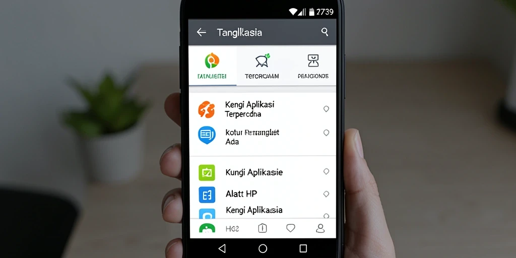 Antarmuka aplikasi Kunci Aplikasi 2739 yang sederhana dan efektif.