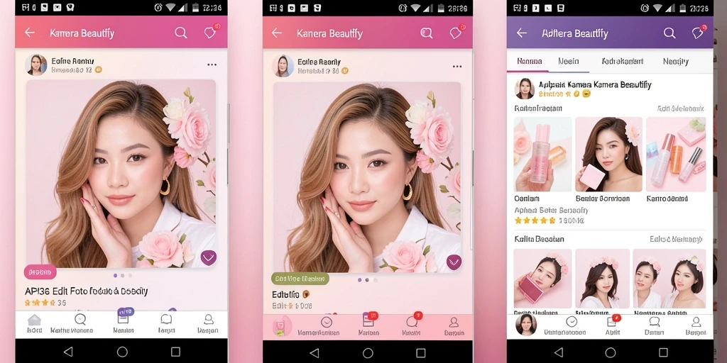 Antarmuka API36 yang menarik untuk fungsi Kamera Beautify.