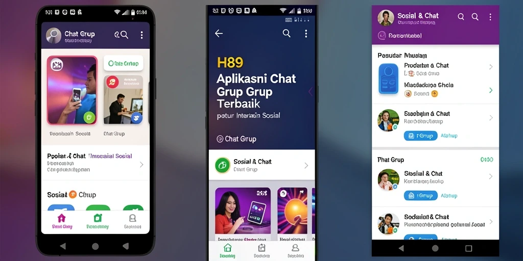 Antarmuka aplikasi H89 yang menarik dan fungsional untuk Chat Grup.