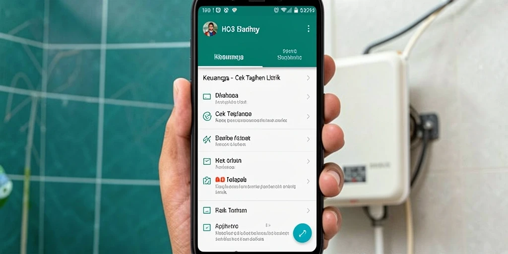 Screenshot antarmuka aplikasi HO3 untuk cek tagihan listrik.