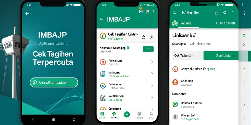 Antarmuka utama IMBAJP untuk cek tagihan listrik yang mudah digunakan.