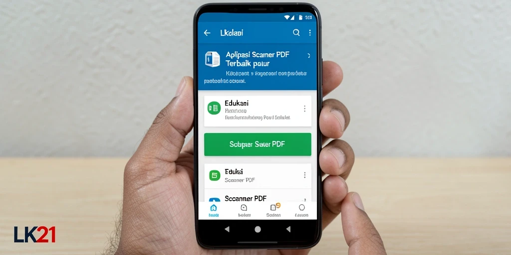 Antarmuka aplikasi LK21 yang mudah digunakan untuk Scanner PDF.