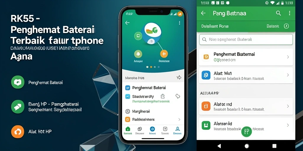 Tampilan antarmuka RK55 untuk menghemat baterai dengan fitur canggih.