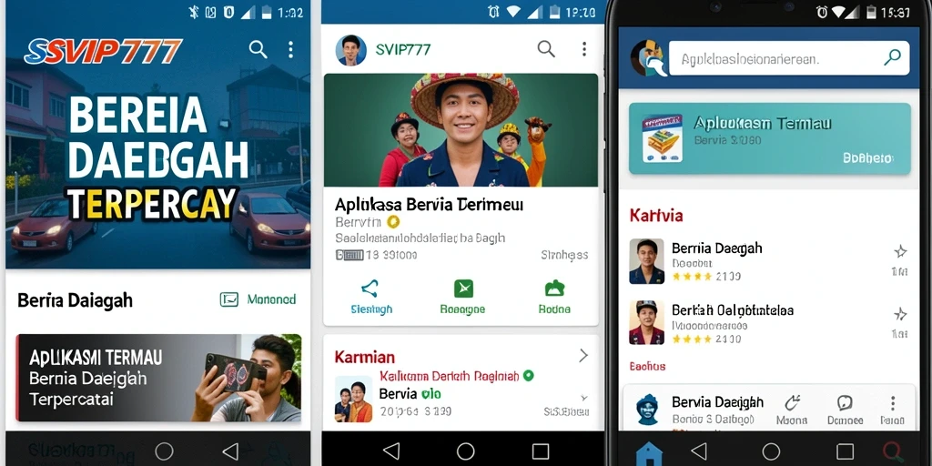 Tampilan antarmuka utama aplikasi SVIP777 untuk Berita Daerah.